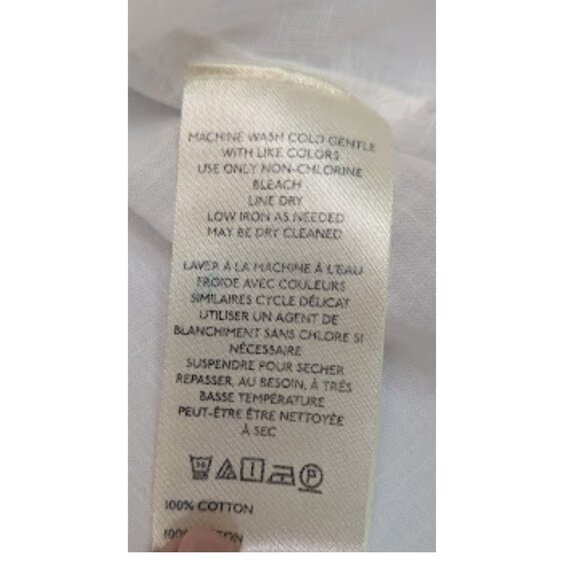 By Anthropologie “In Bloom” White Flutter Sleeve Popover Top Boho Feminine *SZ L - Picture 8 of 9